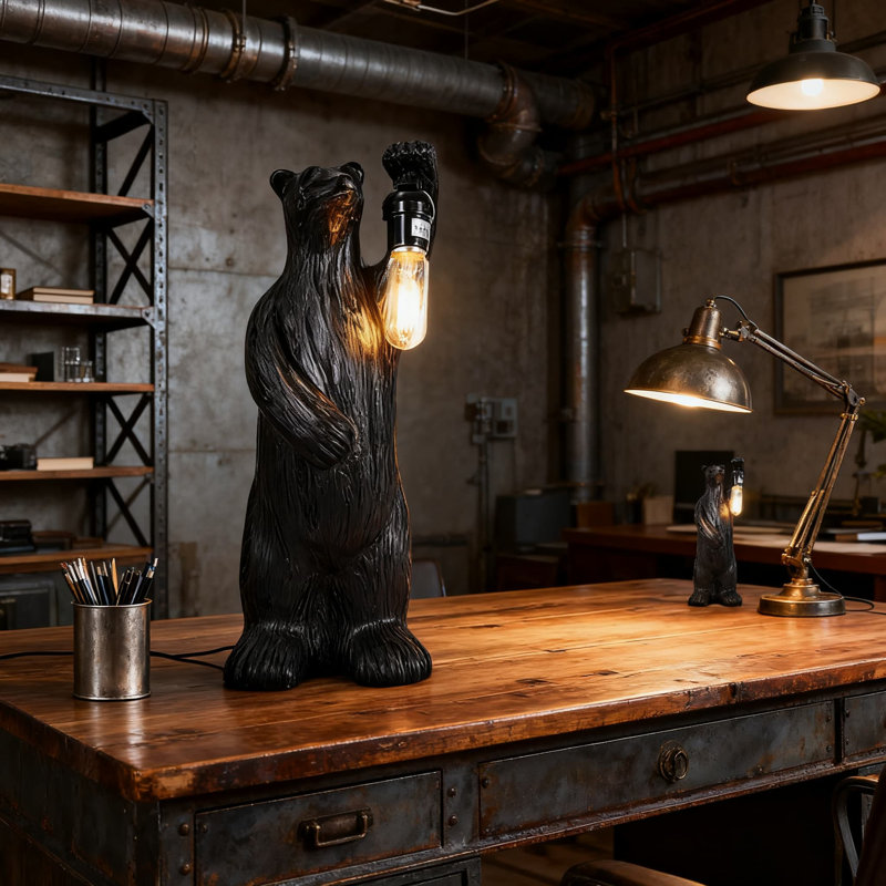 Lampe de table gothique avec fonction mémoire, éclairage à intensité variable à 3 voies pour le salon de la chambre à coucher, lampe de table de chevet en résine avec ampoule incluse