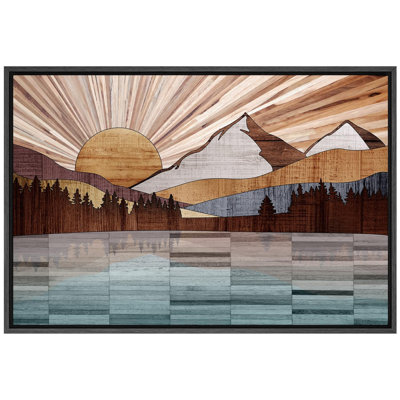 Chaîne de montagnes, forêt, lac