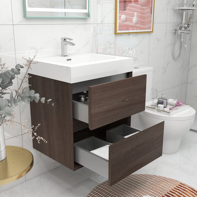 Ensemble de meuble-lavabo simple l 24 po, Chêne rouge
