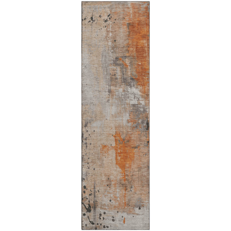Premium Machine Washable Mayfield AMF1840 Abstract Rug, Runner 2'3" x 7'6"