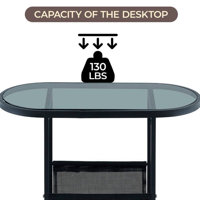 Table de bout cadrée, Noir