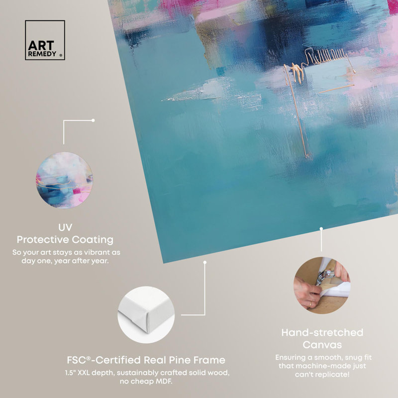 «Dissolve Colors Blue Decor» par Art Remedy, 40" H x 40" W, Toile tendue avec châssis