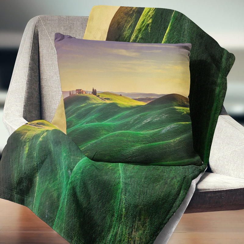 Coussin Green Rolling Hils in Crete Senesi, 16 po x 16 po