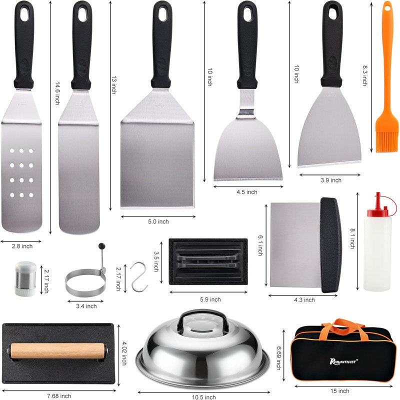 Stainless Steel Non-Stick Dishwasher Safe Grilling Tool Set