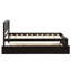 Lit plateforme simple en bois avec lit gigogne, structure de lit en bois robuste, espresso peu encombrant-588597063