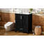 Meuble-lavabo moderne de 24 pouces avec lavabo en céramique, portes à fermeture douce, poignées élégantes et grand espace pour les accessoires en noir, tiroir spacieux divisé, portes doubles-1295688634