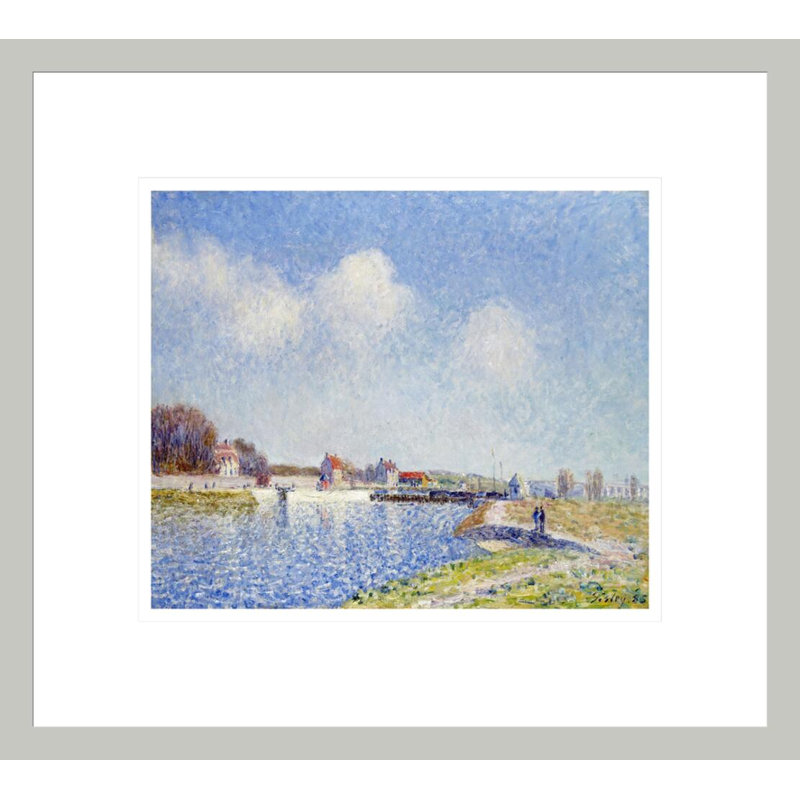 «Le Barrage De Saint-Mammes» par Alfred Sisley, impression giclée encadrée, H 13,75 po x l 15,27 po