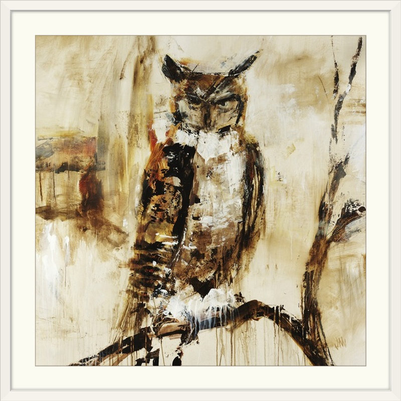 'owley Par Jodi Maas Peinture Impression, 24" H x 24" L x 1" P, Encadré Blanc