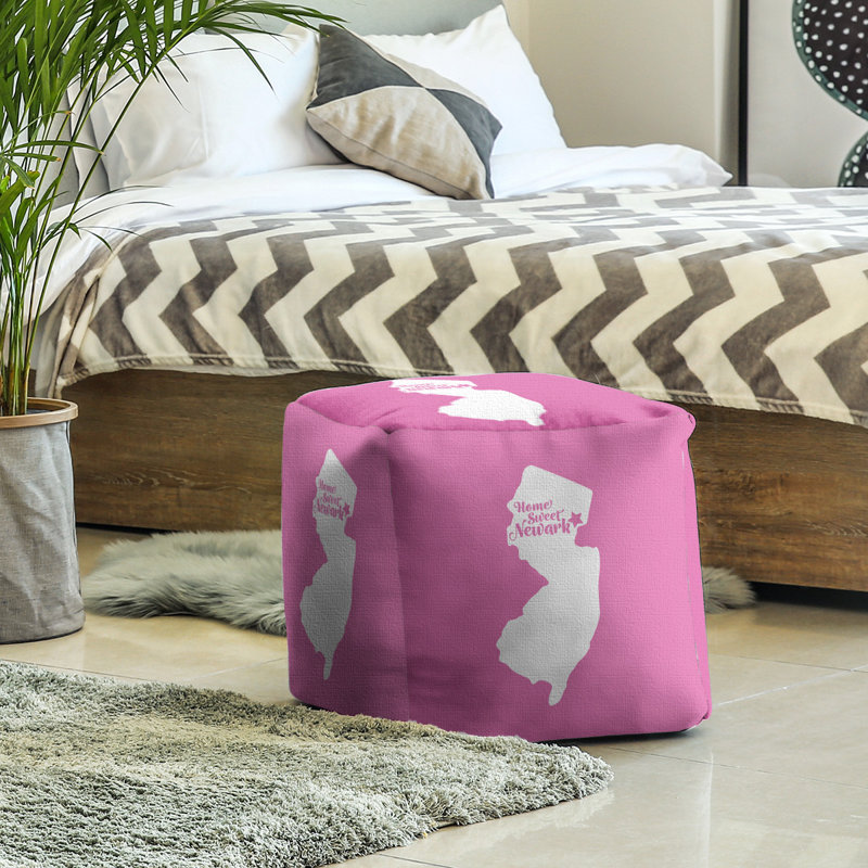 Newark Upholstered Ottoman, Pink