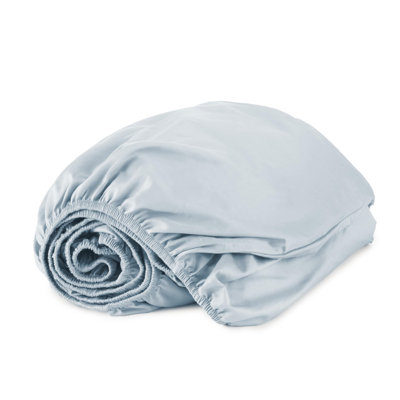 Drap-housse complet biologique seulement à pochettes profondes - draps 100% coton biologique avec tissage en satin de coton 500 fils respirant et certifié Fairtrade - Draps-housse seulement (poudre, double)