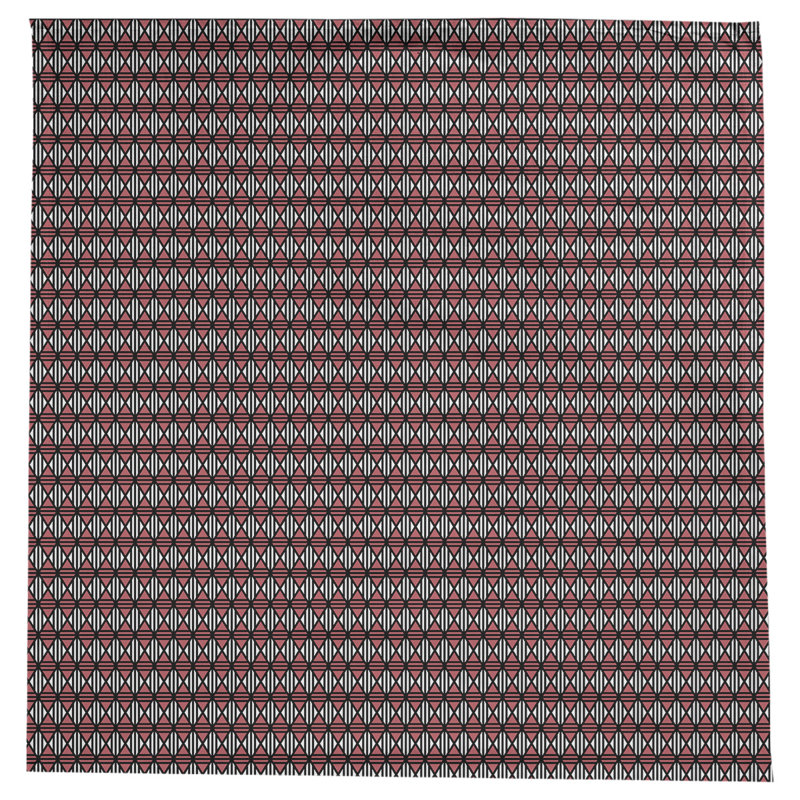 Leffel Lined Diamonds Tablecloth, Black/Red