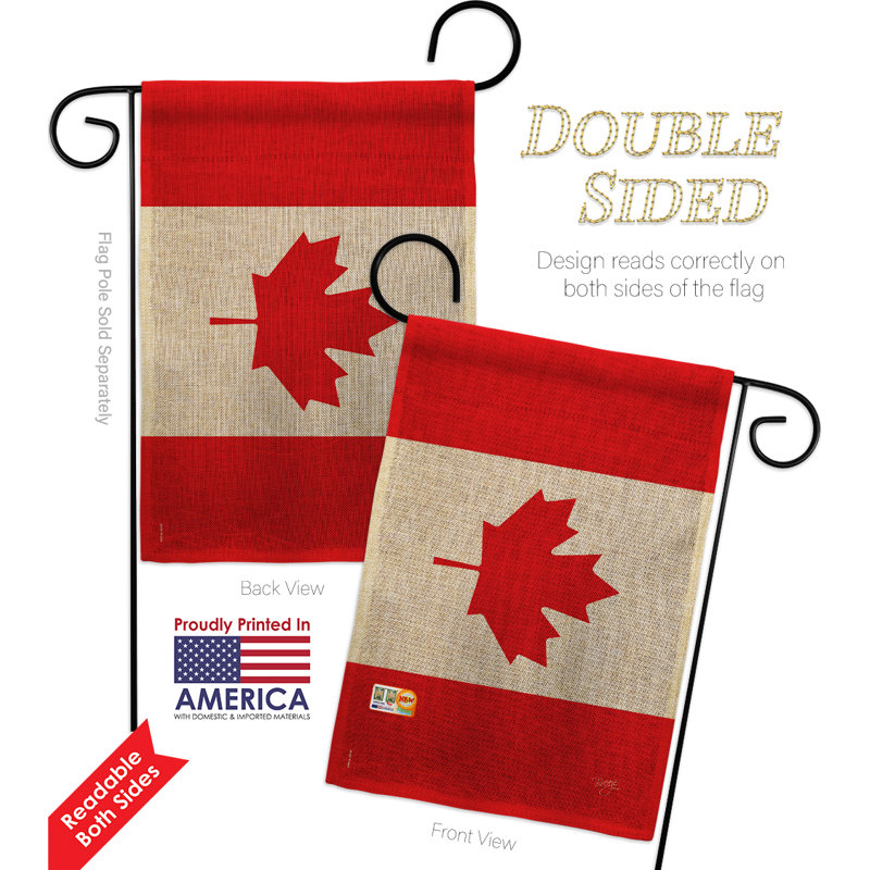 En toile jute 2 côtés 18,5 x 13 po canada drapeau de jardin