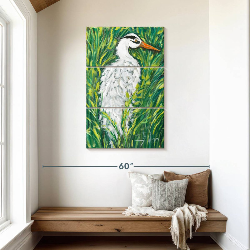 Brampt Fluffy White Egret, 45" H x 28" W