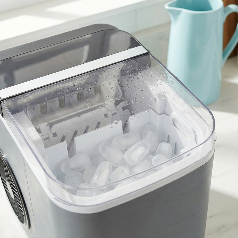 Machine à glace autonettoyante avec panier et pelle, 26 lb / jour, parfaite pour la maison et la cuisine
