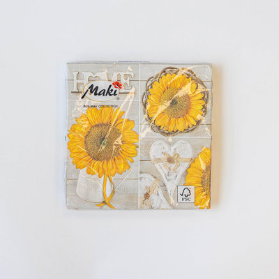 Set Of 20 Sunflowers And Home Napkins