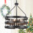 6 - Light 18.66'' Dimmable Farmhouse Rustic Metal Steel Cage Drum Candle Style Chandelier For Kitchen Entryway Hallway Foyer Dining Room Bedroom Living Room-833317404
