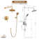 Retro Wall Mount 2 Function Rainfall Shower System with 3 Setting Handheld, Rough-In Valve and Diverter