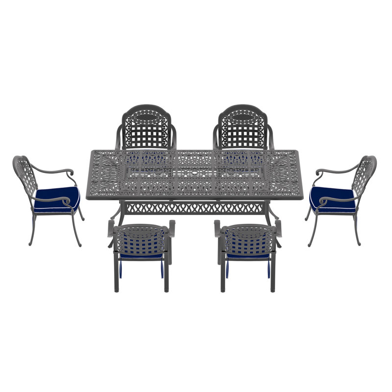 Ensemble repas d'extérieur de couleur aléatoire, 6, P 16,54 po x l 25,98 po x H 35,83 po