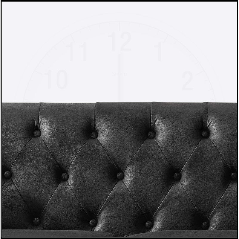 Canapé en tissu 83 po Chesterfield, Gris foncé