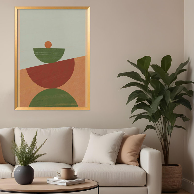 Abstract "Contemporary  02" Framed Print Wall Art, 40" H x 30" W