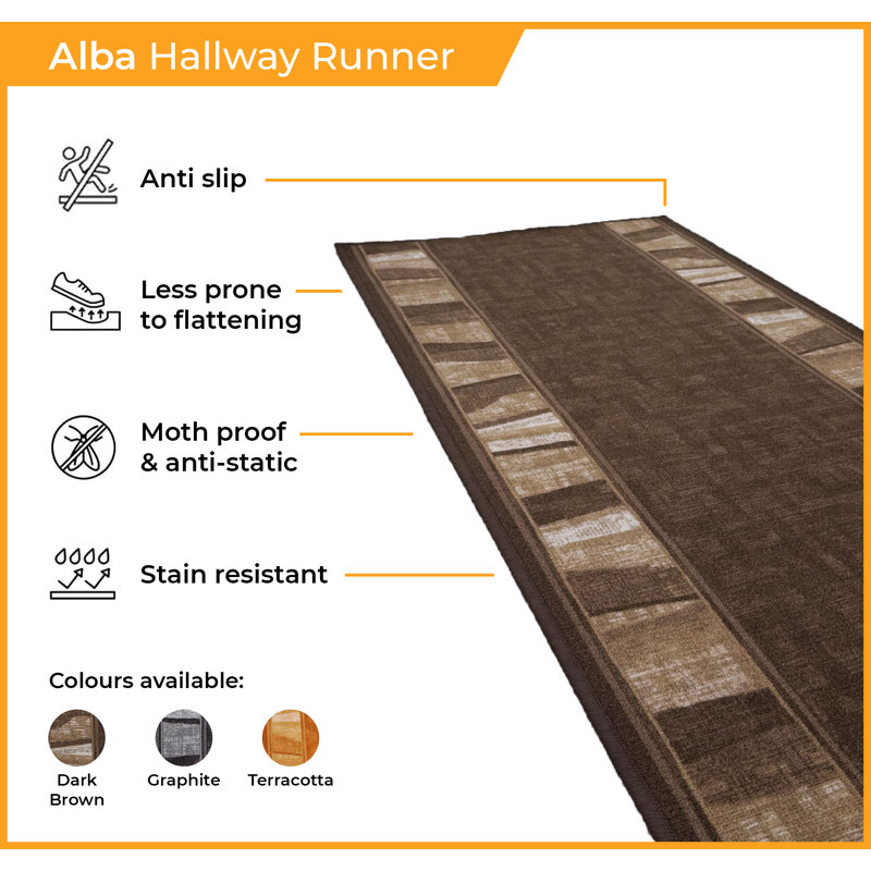 Runner Tuncer Block Print Hand Hooked Area Rug, Rectangle 80 x 150cm