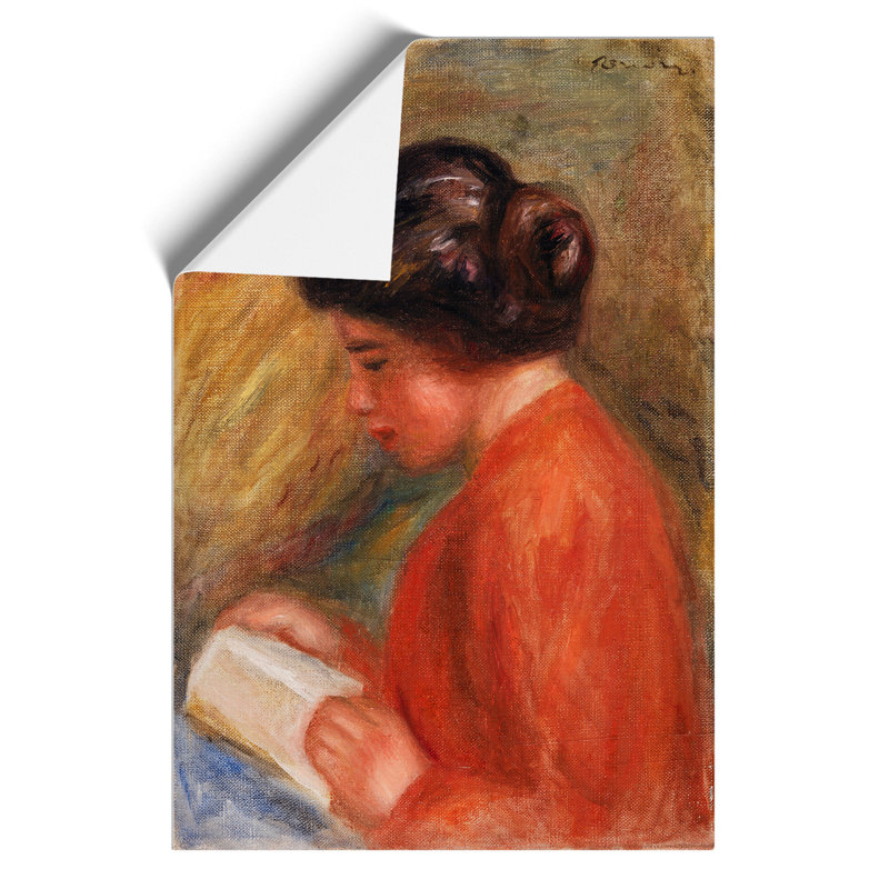 Young Woman Reading by Pierre Auguste Renoir - Frameless Print, 30cm H x 21cm W x 0.1cm D