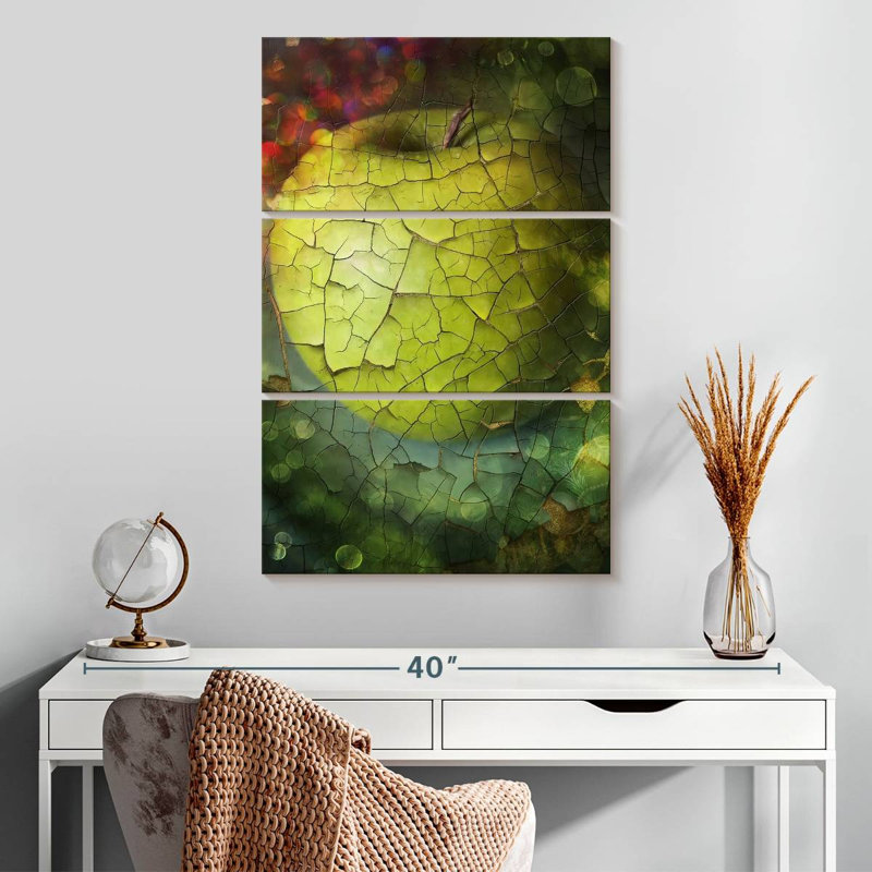 Yarlin Fragmented Green Apple, 32" H x 20" W
