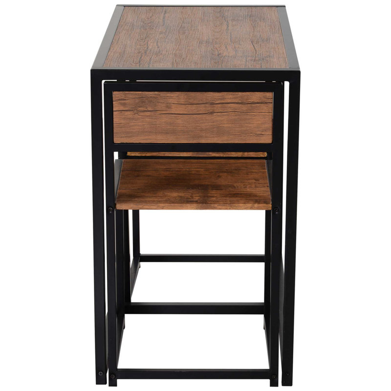 Helotes 2 - Person Dining Set, Brown, Brown
