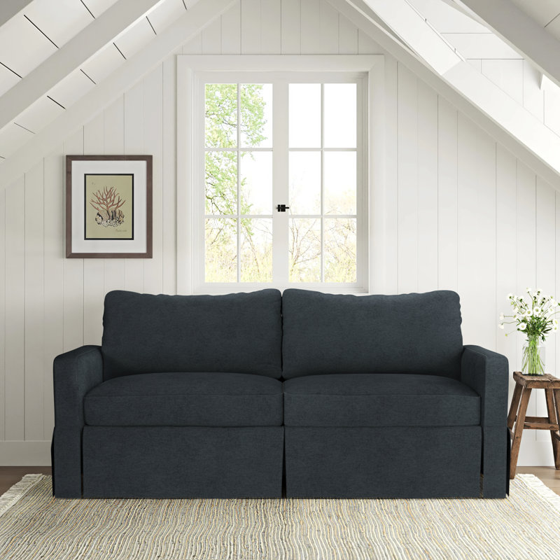 Besjana Upholstered 70'' Sofa, Dark Gray 100% Polyester, 33" x 70" x 32"