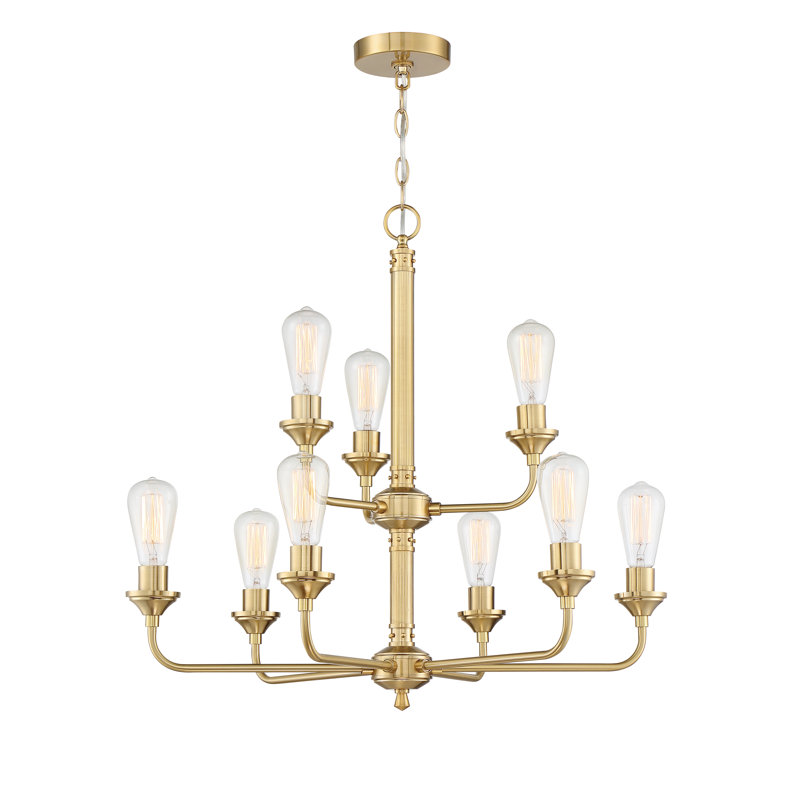 Lustree 9 lumières façon bougie/classique Upney, Laiton satiné