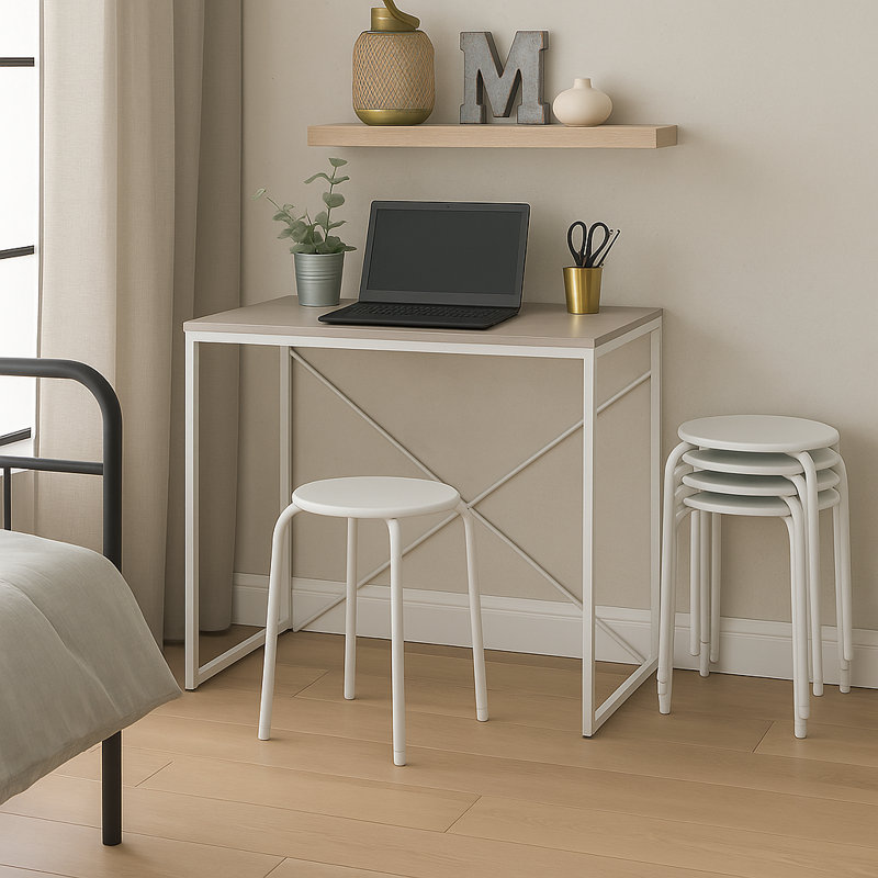 Harbour Housewares Metal Stacking Stool, White