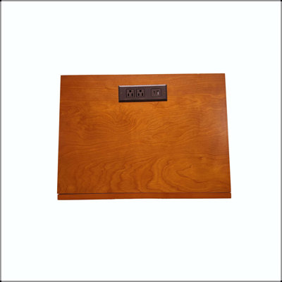 Grande table de chevet moderne avec station de charge, 2 tiroirs et couleur bois naturel - sans poignées