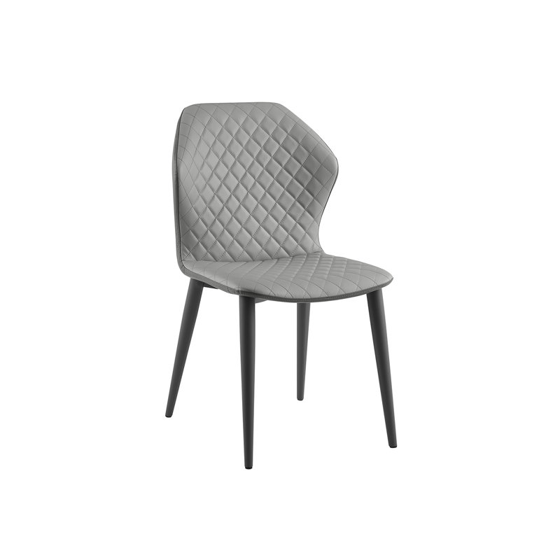 Chaise d'appoint en cuir Olivia, Gris, Noir