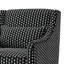 Chaise d'appoint Viani, motif carré à pois, bois massif, chenille noire