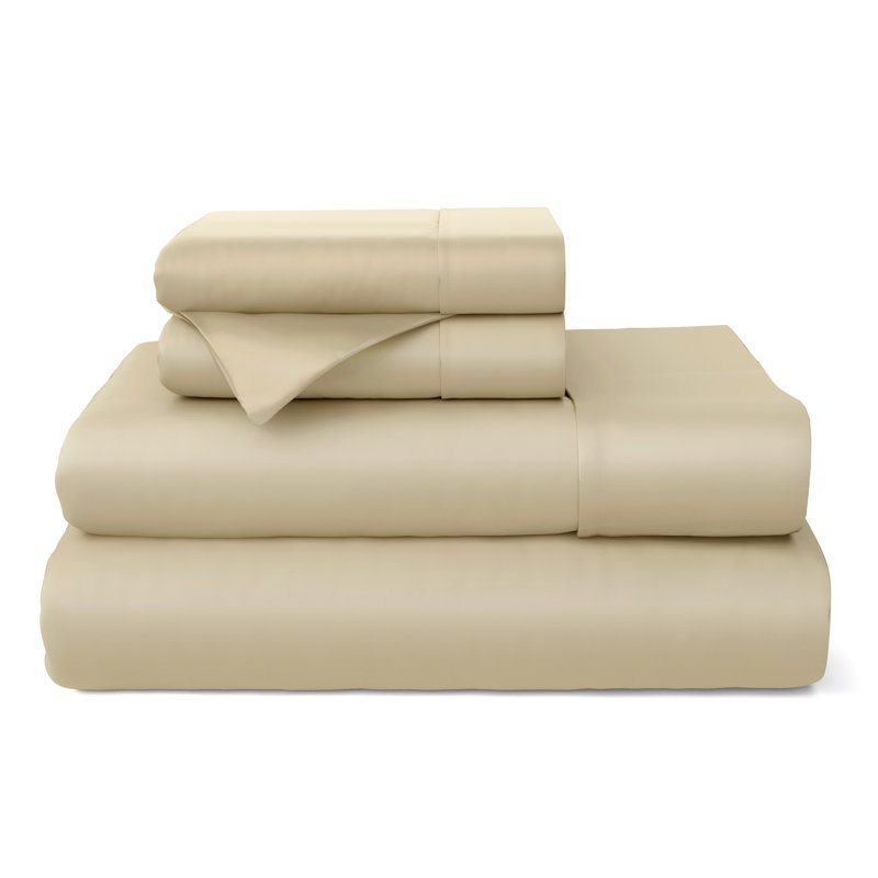 Twin Cream Bamboo Rayon Bed Sheet Set