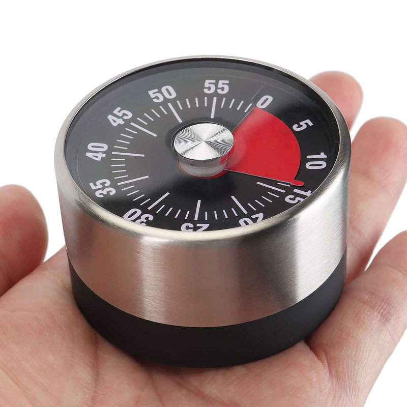 Stainless Steel Timer, Black