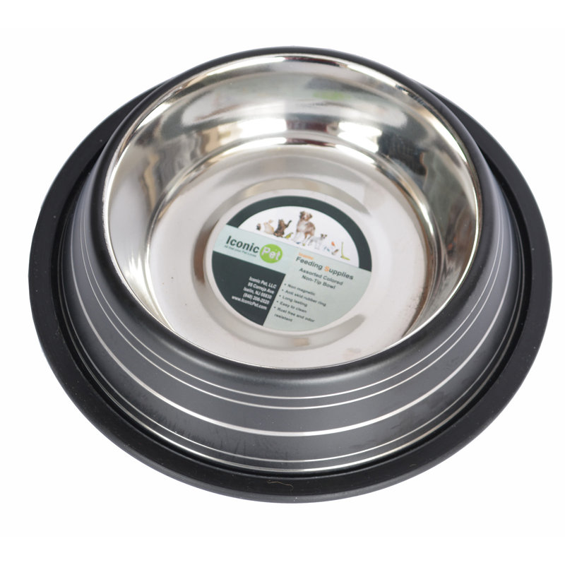 Bol pour animaux de compagnie antidérapant, 24 oz, Noir
