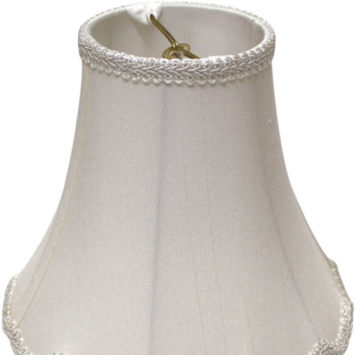 White Monay Shantung Silk Bell Lamp Shade