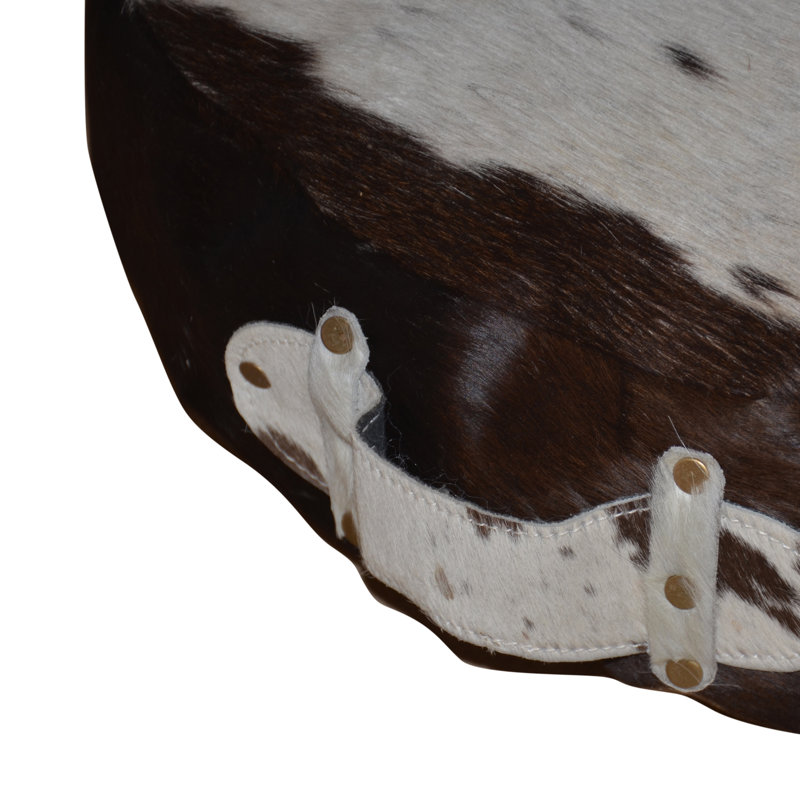 NERO Round Cowhide Floor Cushion