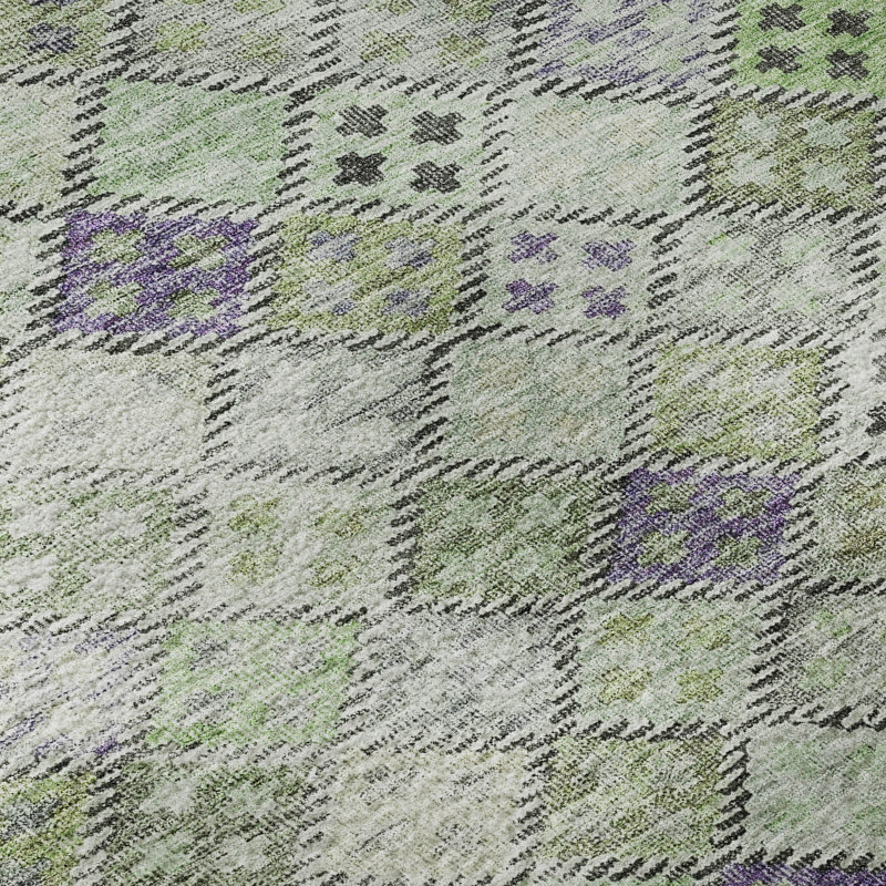 Tapis géométrique de qualité supérieure lavable à la machine Dahl AMF1081, Rectangulaire 3 pi x 5 pi