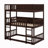 Triple Wood Bunk Bed, With Ladders, Guardrails-1429399474