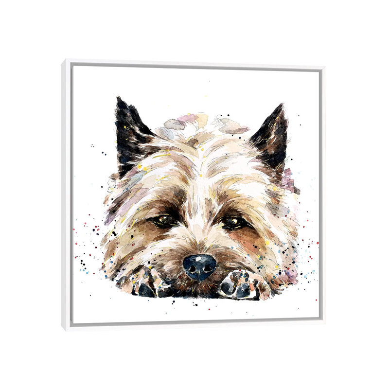 Impression Cairn terrier dans votre visage par Edwatercolours, Pas de tapis, H 26 po x l 26 po x P 1,5 po