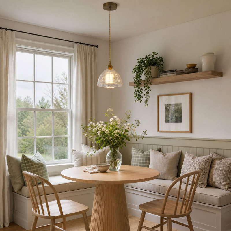 1-Copper round dimmable clear glass pendant light