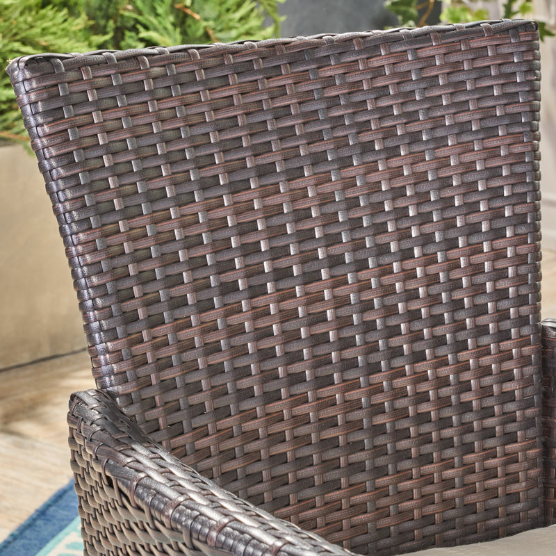 Throwback 4 - Person Acacia Wicker Patio Dining Set with Square Table