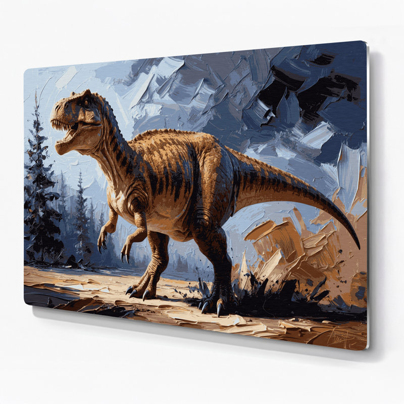 «Dinosaur Edmontosaurus», art mural en métal noir, H 11 po x l 14 po