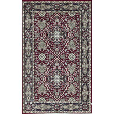 Tapis vin et bleu marine de haute qualité noué à la main
