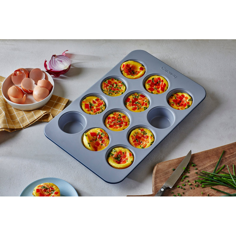 Caraway 12 Cup Nonstick Ceramic Muffin Pan, Navy, Navy