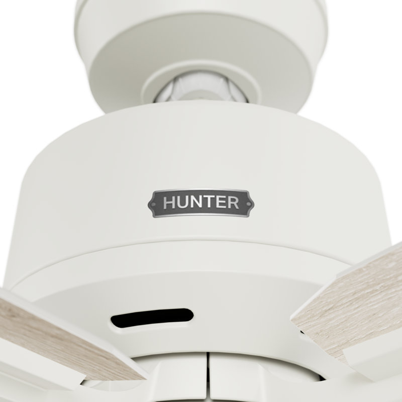 Gatlinburg Easy Install 5-Blade Standard Ceiling Fan With Lights and Remote, Matte White, 52"
