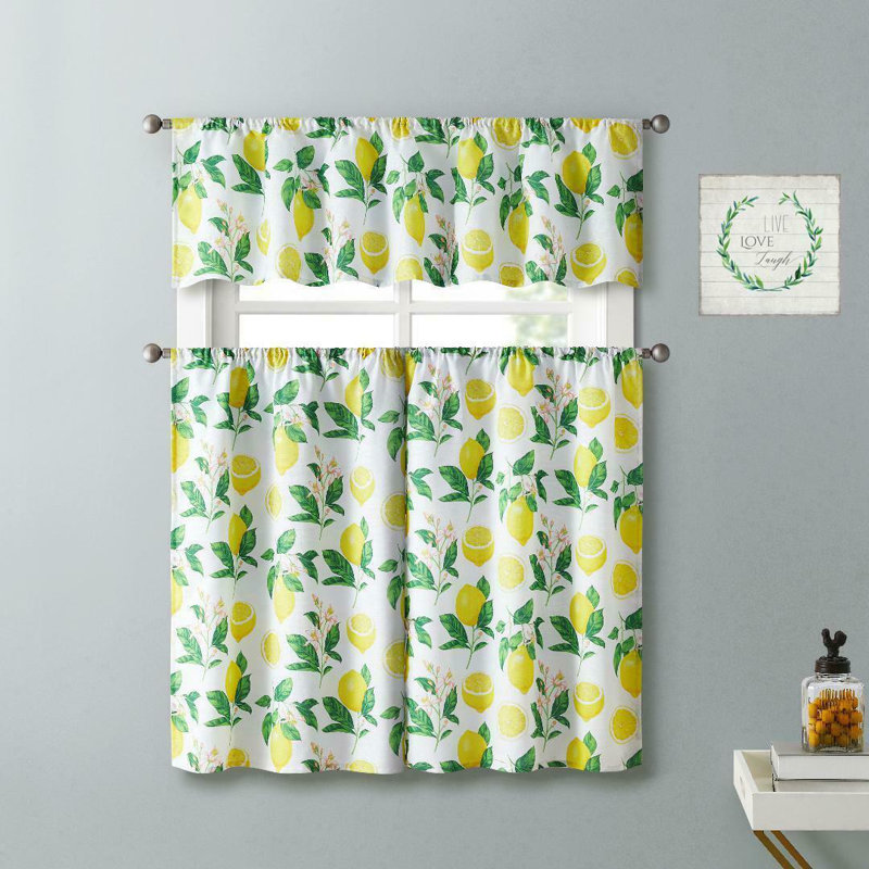 Rideau de cuisine 56" country citron vine complet Welden