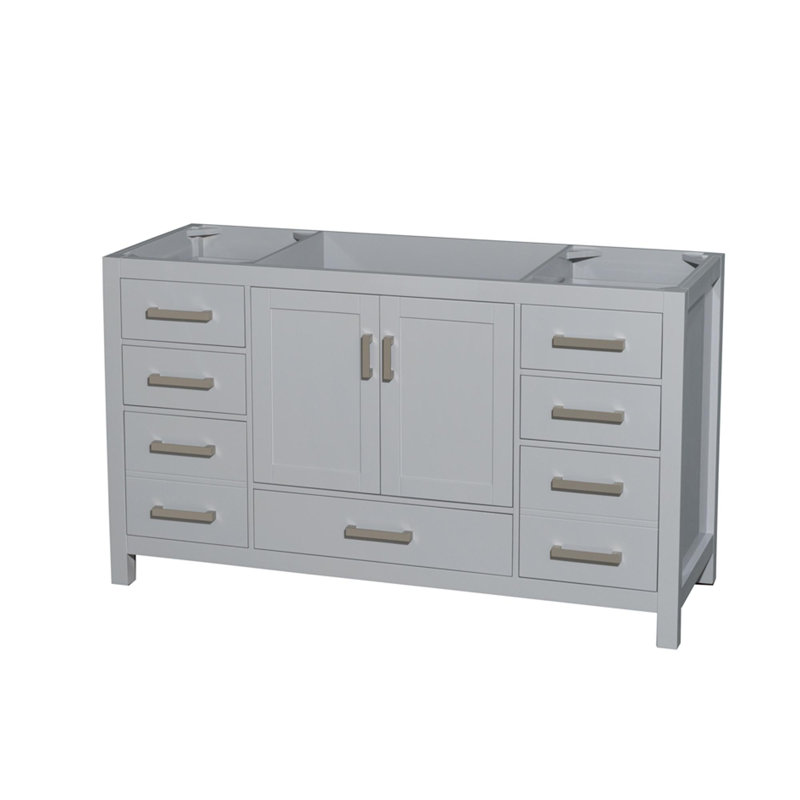 Sheffield 59" Single Bathroom Vanity Base Only, Gray